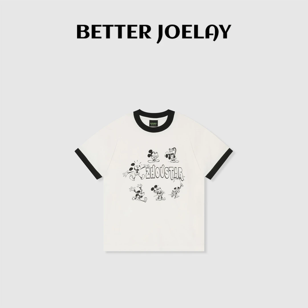 BETTER JOELAY -【重逢的局】百搭微宽松中版短袖T恤ZZ3762