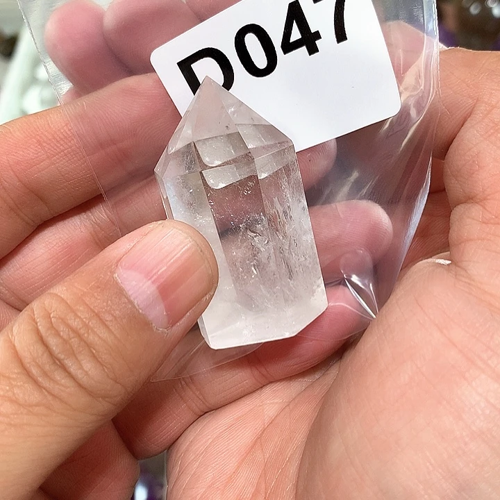 水晶天然水晶柱子D047未镶嵌金*晚