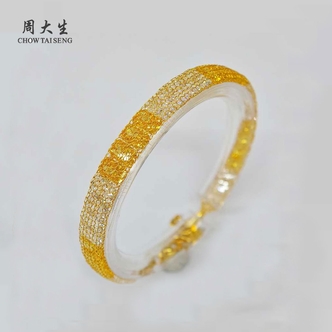 周大生时尚网格钱袋子手链老钱风S925银手链送礼S0WA00