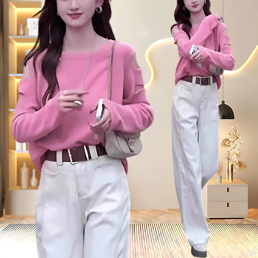 网红洋气炸街女装秋冬套装韩版显瘦高级感减龄毛衣阔腿裤两件套女