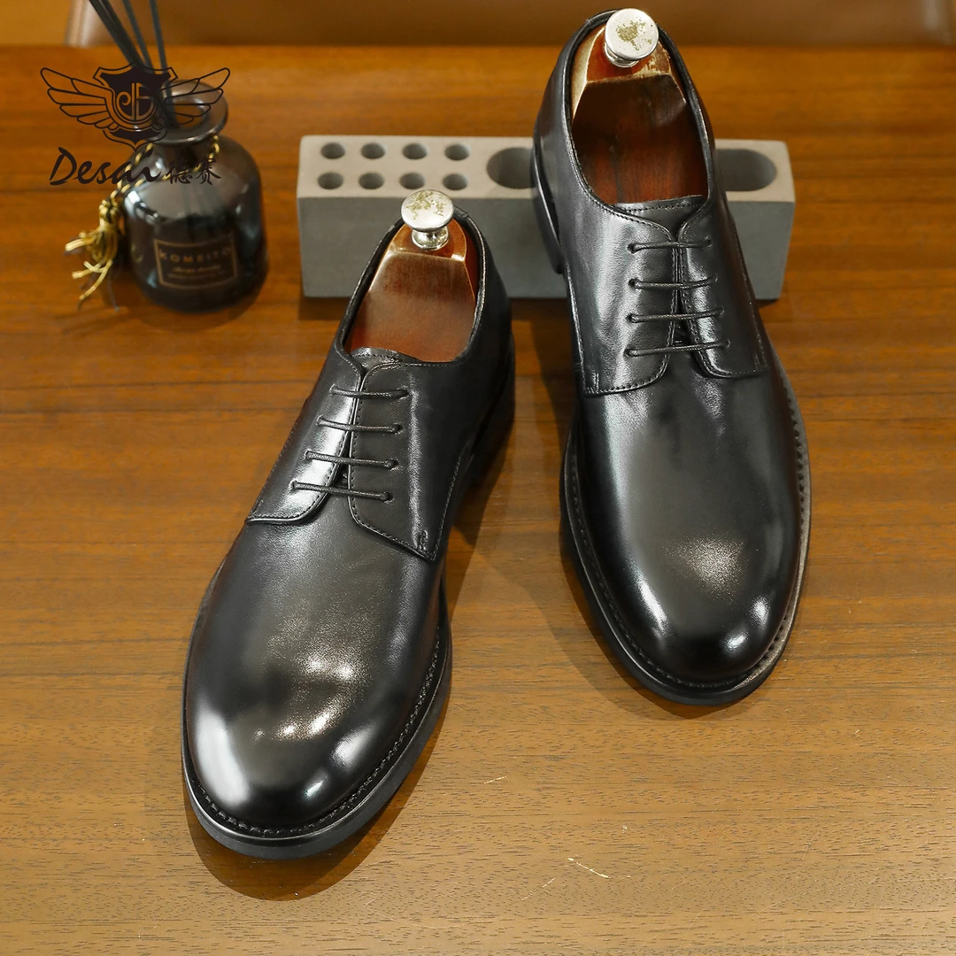 2025新款商务正装皮鞋男款年轻人真皮正品德比鞋英伦结婚新郎男鞋
