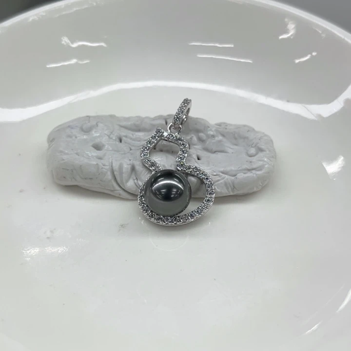 银S925镶嵌吊坠(不含链)海水珍珠8-9