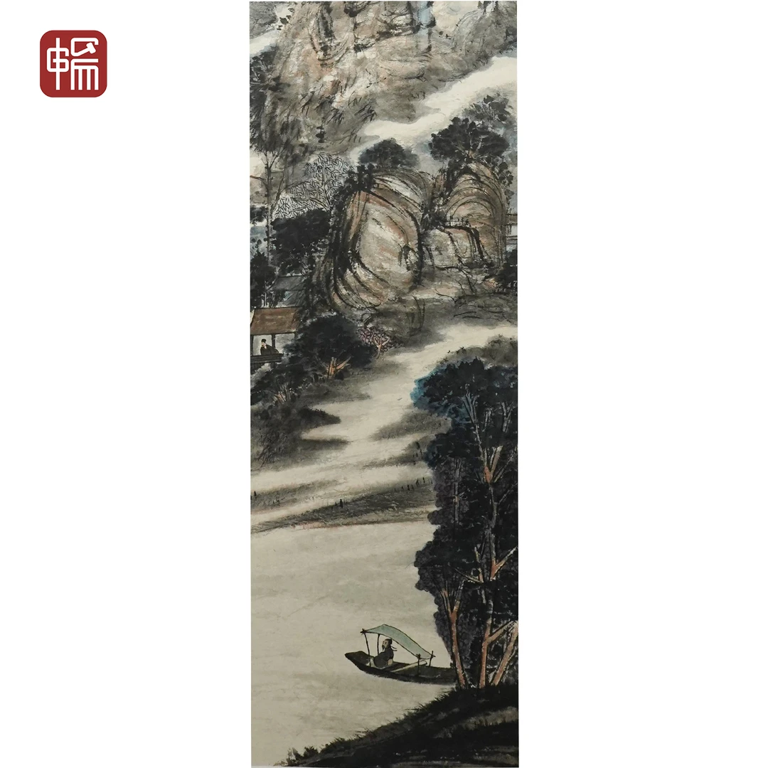 T1101《山水》傅瑞麟136*40（4.89）纸本立轴YM