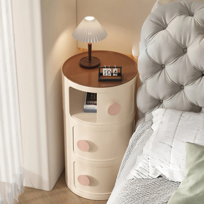 床头柜小型家用卧室置物架简约现代收纳柜替代神器新款圆形小边几