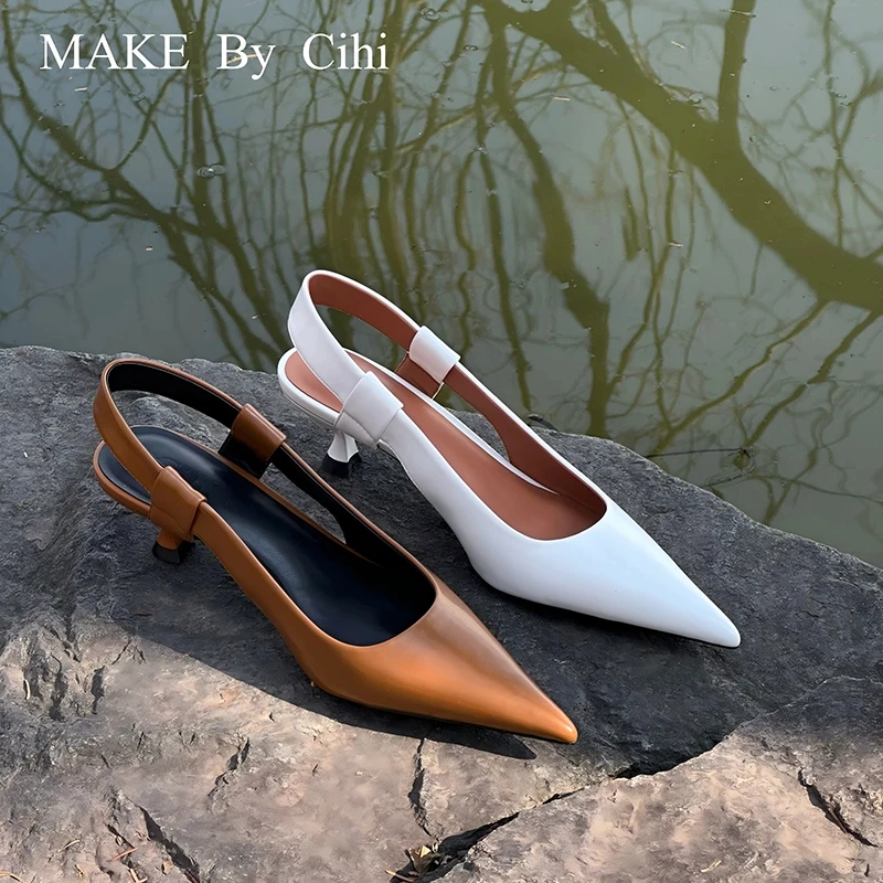 Cihi設計‘松弛之境‘ City walk裹裸皮质 经典B入后空中底跟单鞋