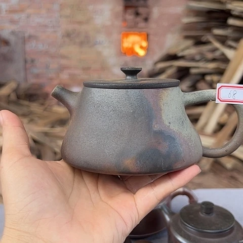 地**栈戬谷龙窑柴烧茶壶68