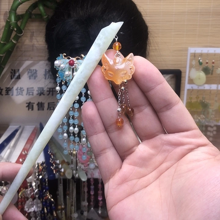 蛇纹石玉未镶嵌发簪