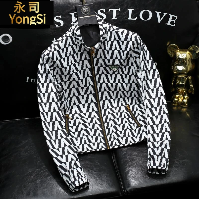 欧洲站高端立领夹克男士青年修身韩版设计感春秋新款外套痞帅外衣