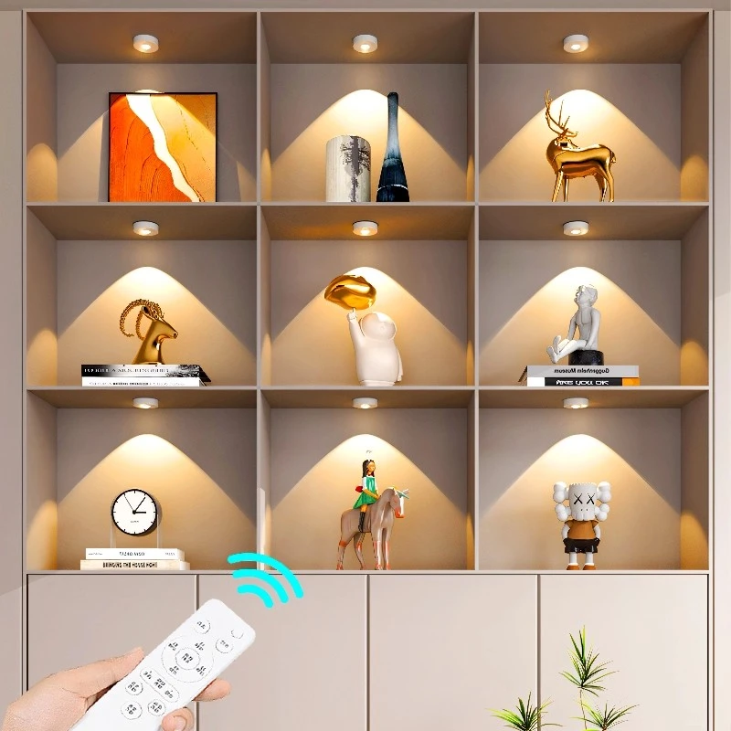 【4个装】酒柜玄关柜展示柜无线充电射灯人来即亮感应橱柜氛围灯