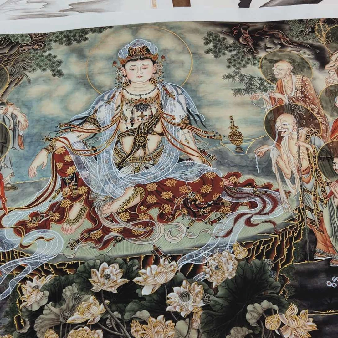 国画半****涯李老师十八罗汉作品