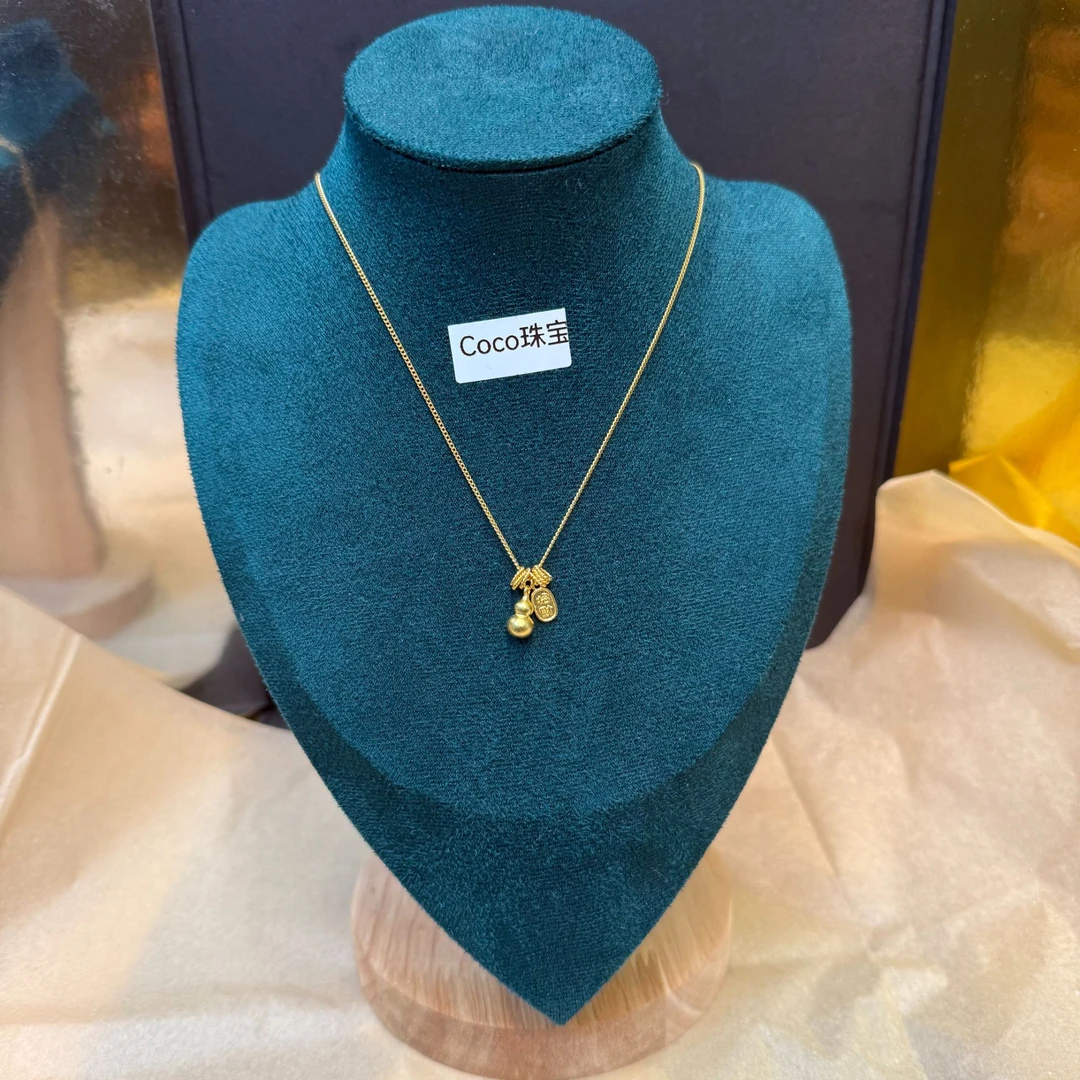 【足金999招财葫芦套链】真金纯黄金女款纯黄金真金5G工艺