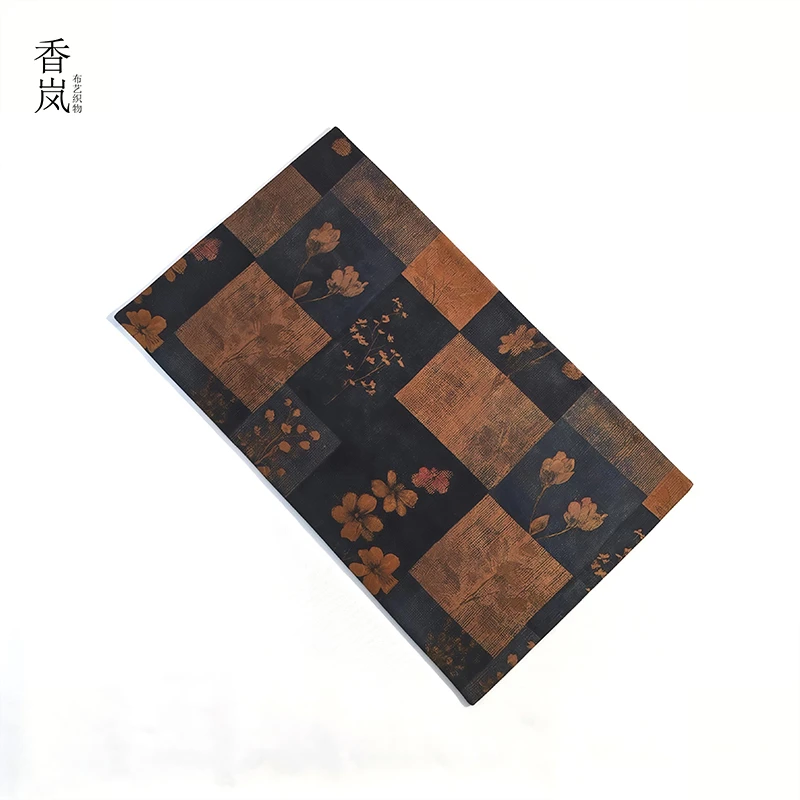 新中式香云纱手工复古繁花禅意干泡茶席吸水茶垫茶桌隔热布垫桌旗