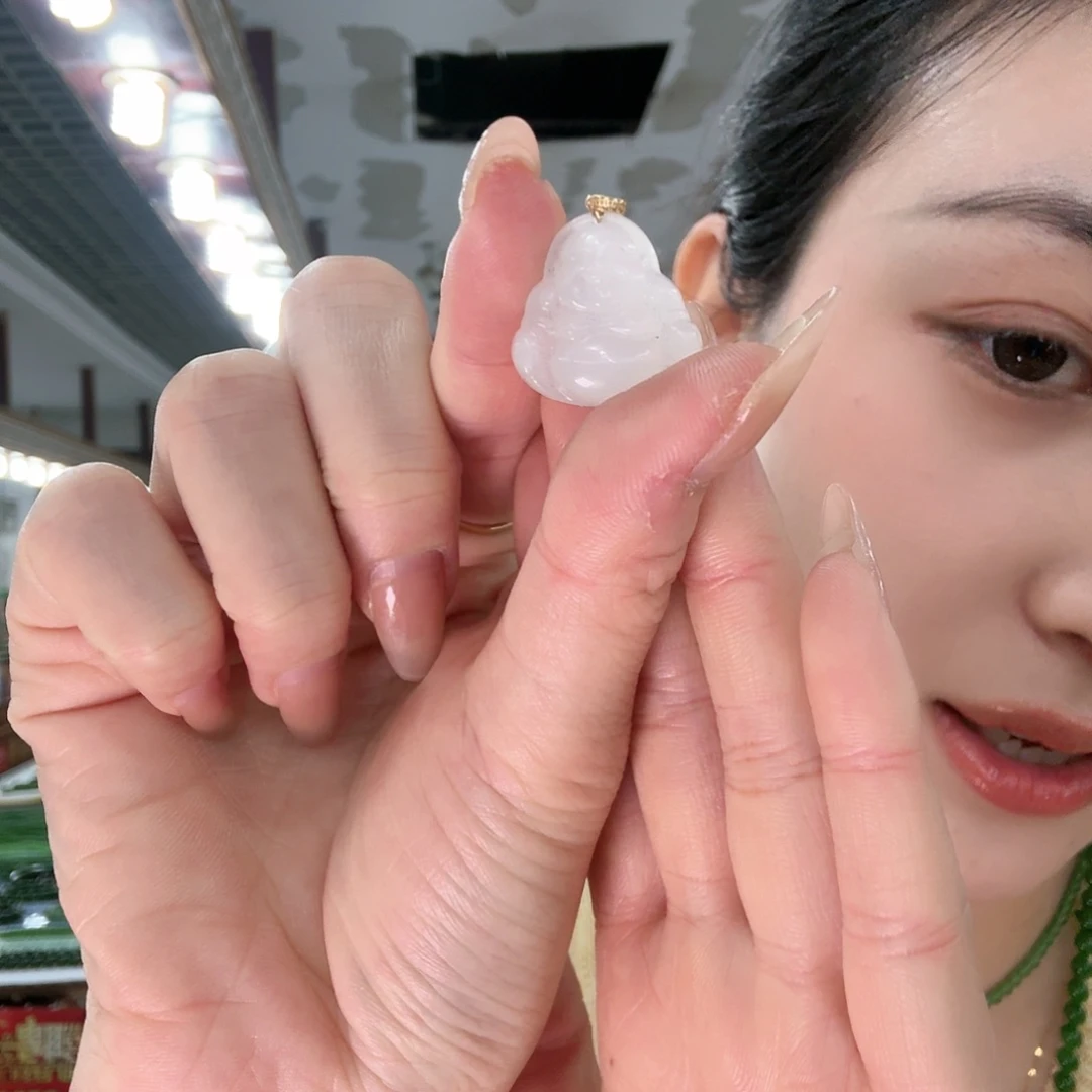 和田玉颈饰18K金镶嵌