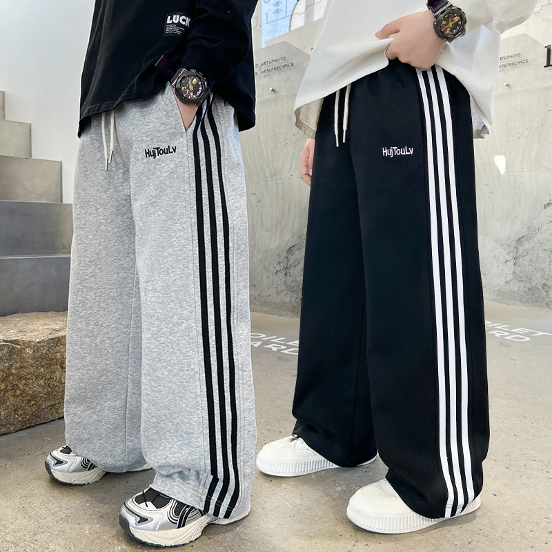 男童裤子春季2025新款中大童韩版洋气休闲裤儿童宽松直筒运动卫裤