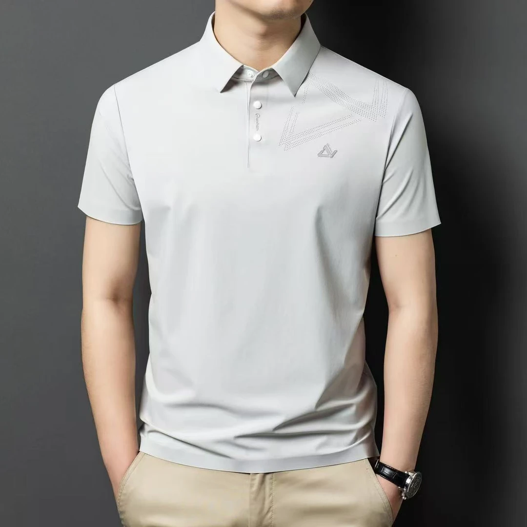 2505款ck精品时尚百搭休闲男装立领短袖