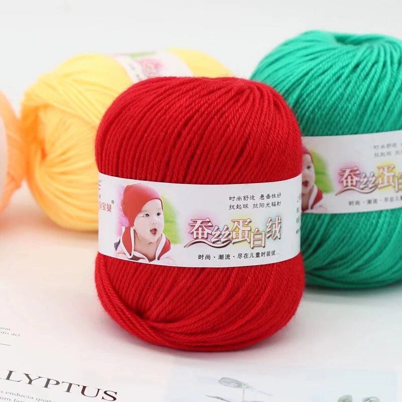 大促中细丝光柔软蚕丝蛋白绒毛衣帽子拖鞋鞋子玩偶毛线团批发