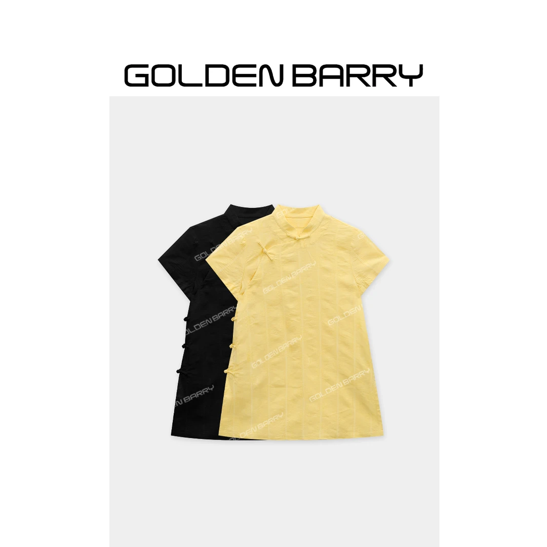 GOLDENBARRY|211071短袖盘扣衬衫