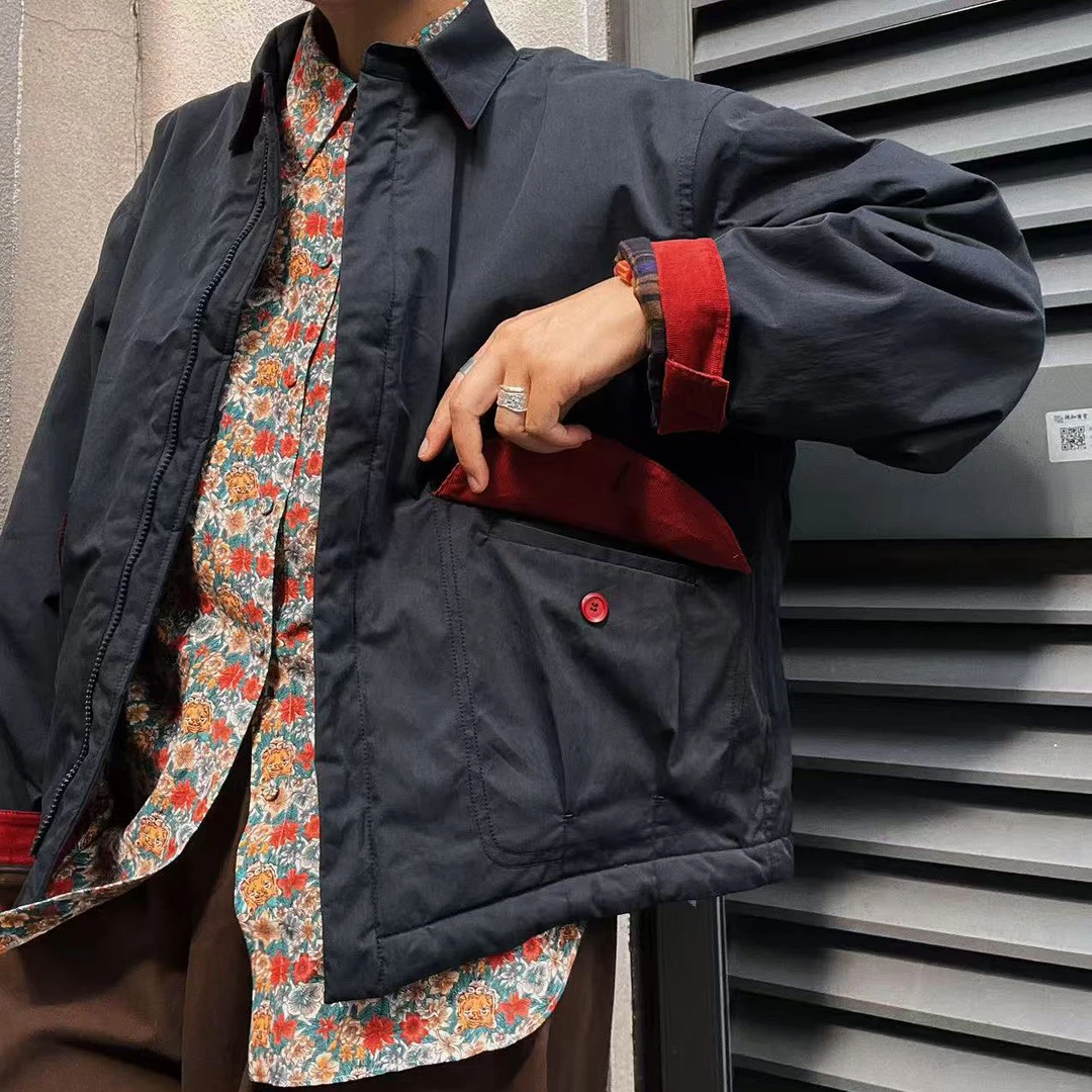 【竹外知时】复古文艺内里格子棉服