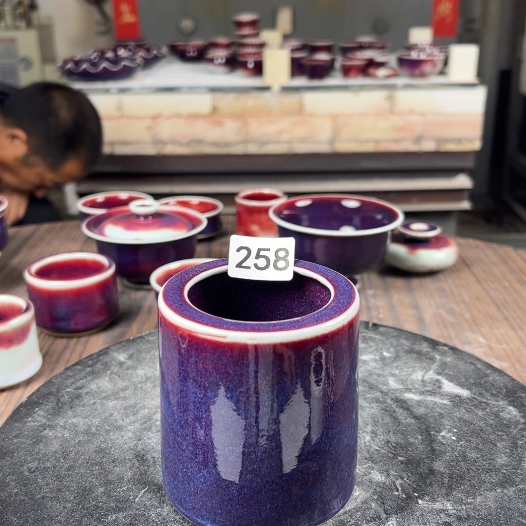 瓷片全品无暇笔筒纯手工