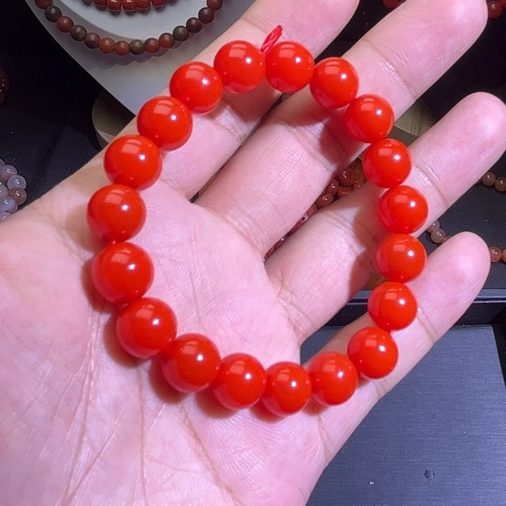 南红玛瑙未镶嵌手链10锦红