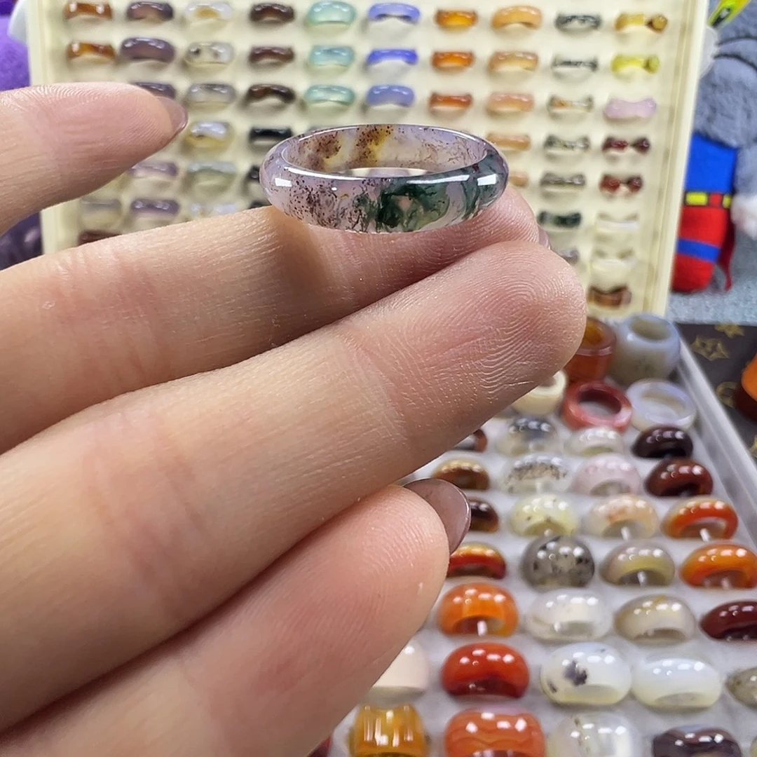 玛瑙/玉髓未镶嵌戒指A19不退换17.9港17