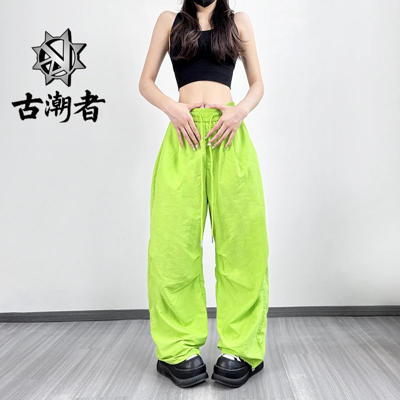 （十三姨）夏季新款多色阔腿裤舞蹈街舞女士百搭薄款系带户外透气