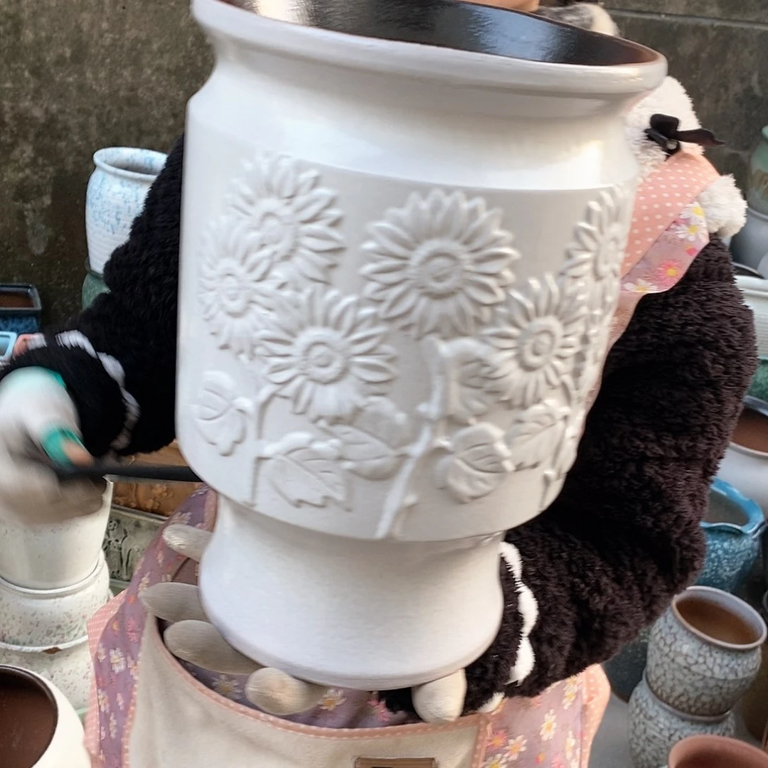 紫砂花盆正品口20高31