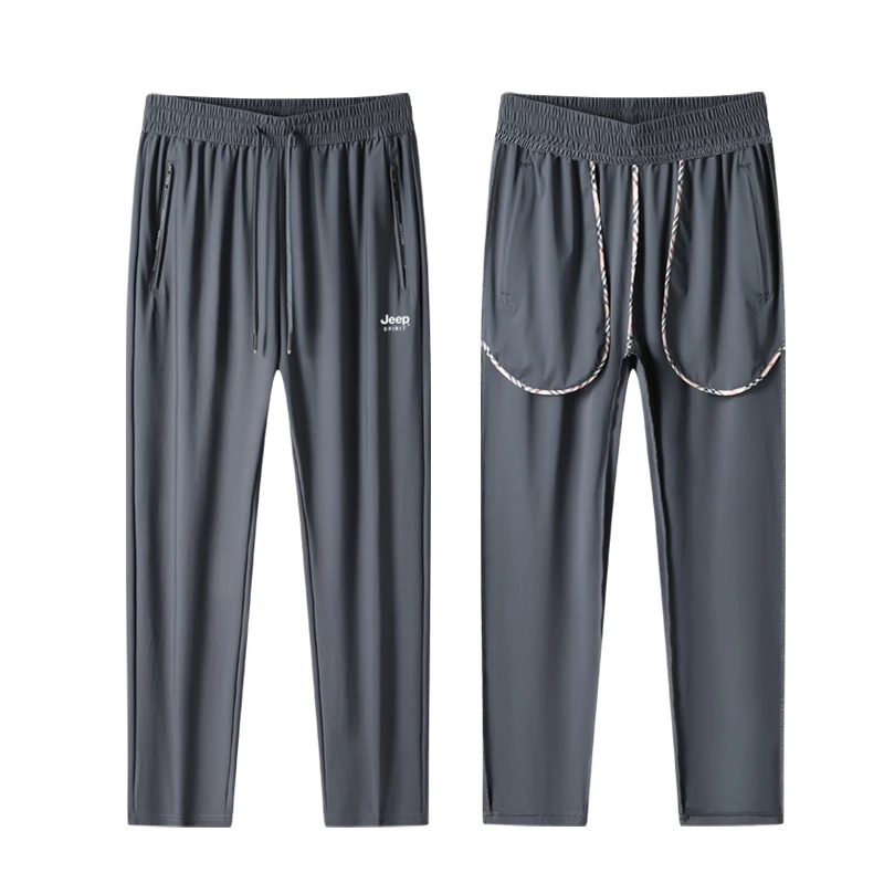 （尊顶版）JEEP SPIRIT冰丝裤男士休闲裤夏季透气高弹薄款宽松弹力