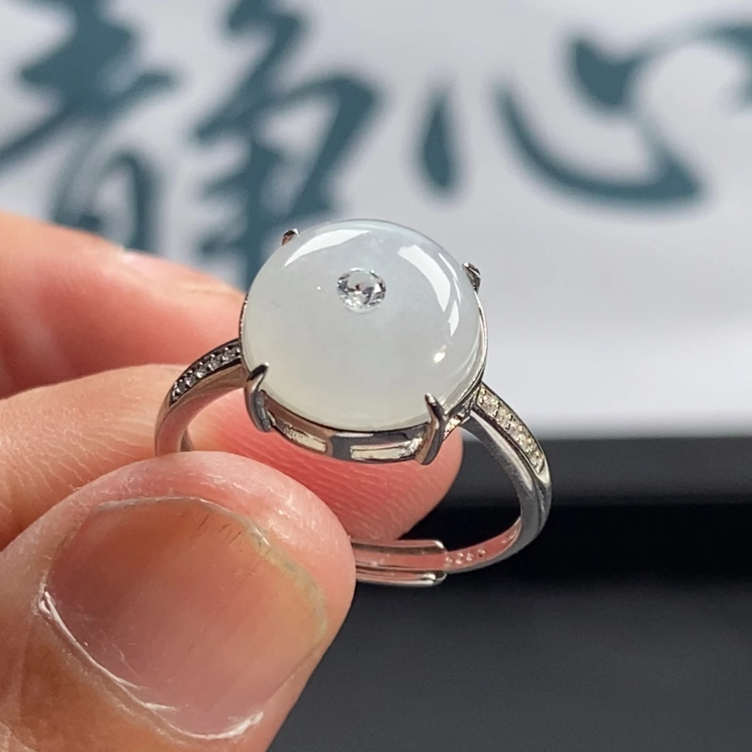 翡翠银S925镶嵌戒指