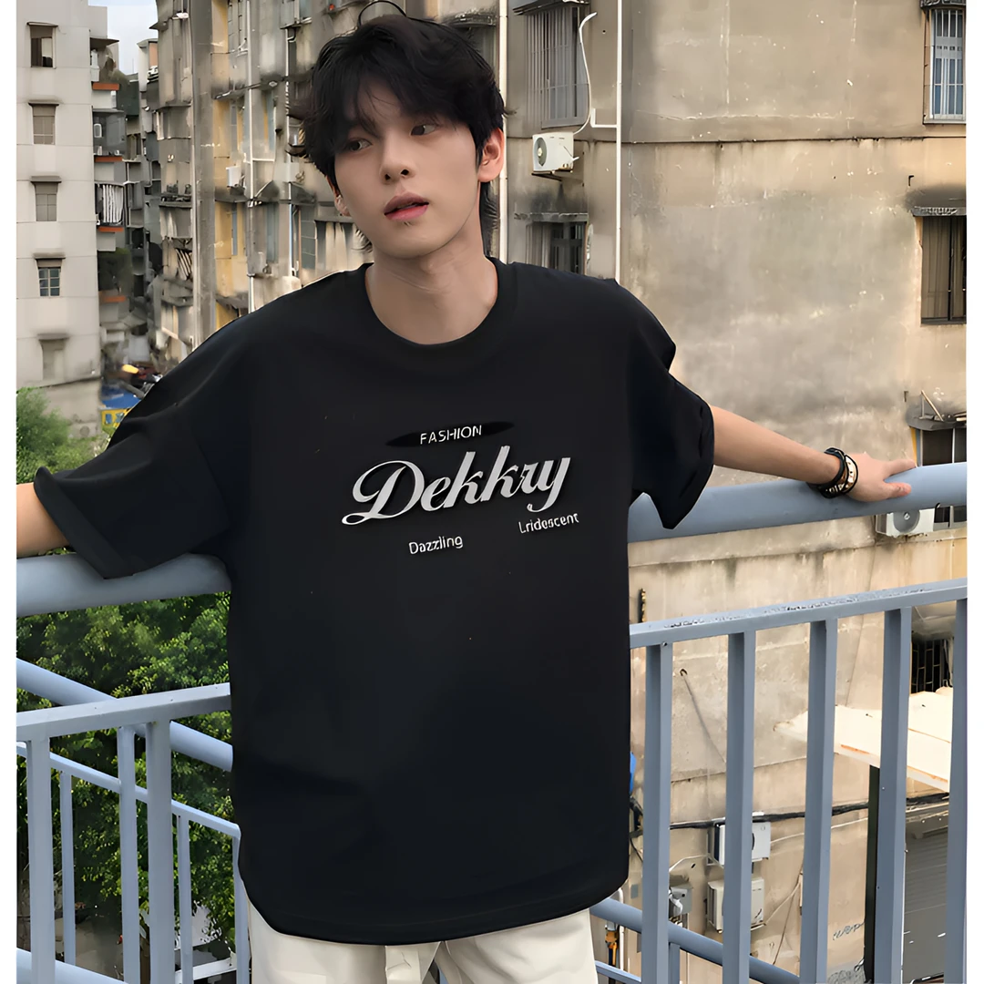 100%纯棉美式创意潮流字母印花短袖T恤ins夏季男女休闲情侣款上衣