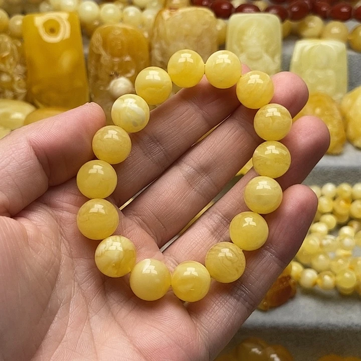 琥珀颈饰未镶嵌琥珀蜜蜡精品手串