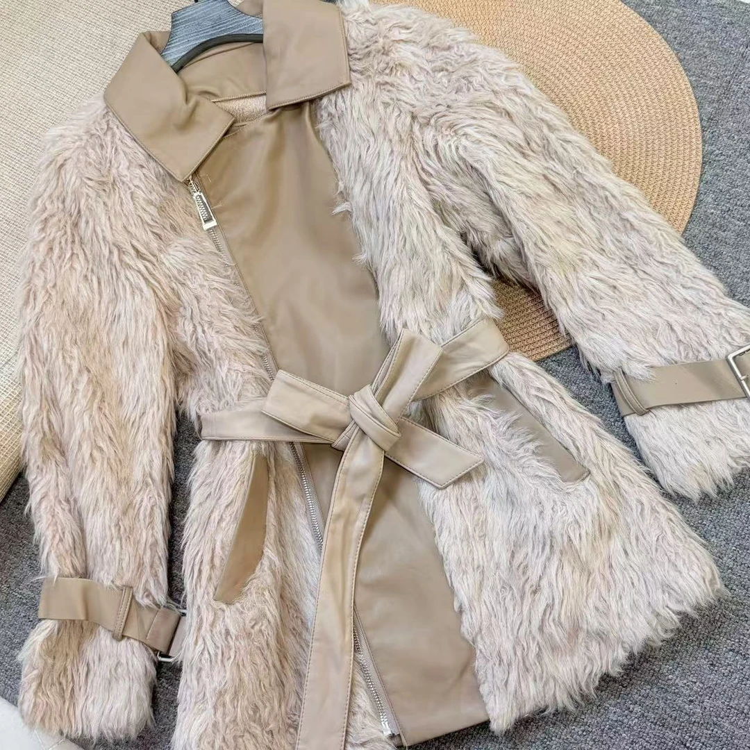 064 冬季高级感皮毛一体外套 挂5-1上