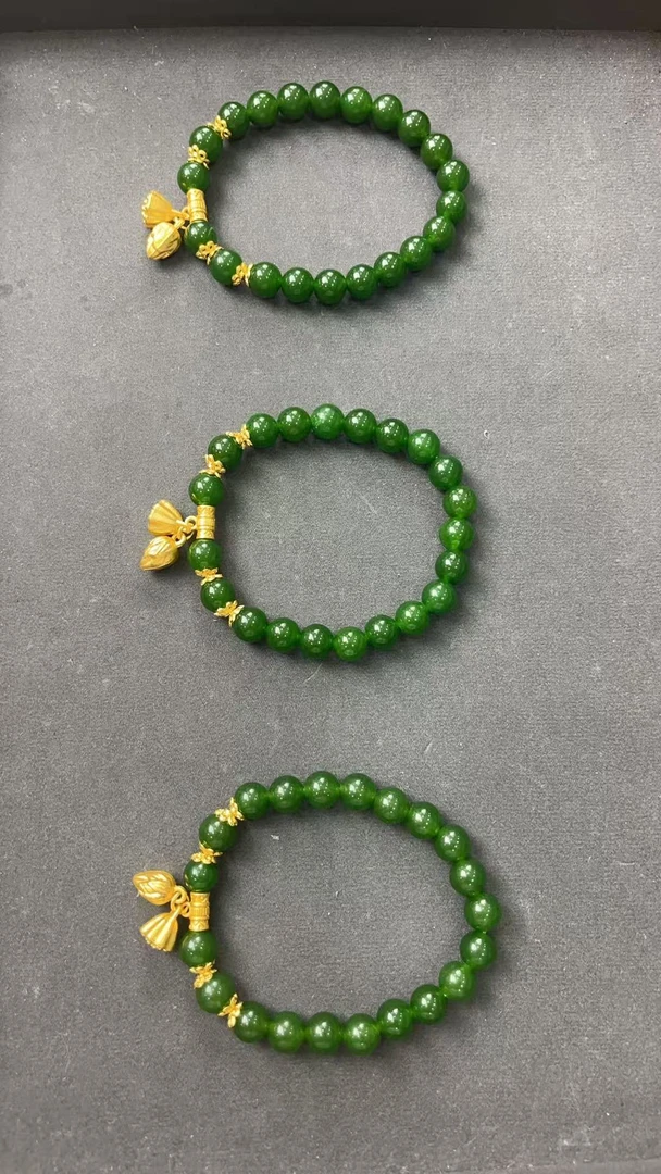 c14精美百搭设计款菠菜绿手链