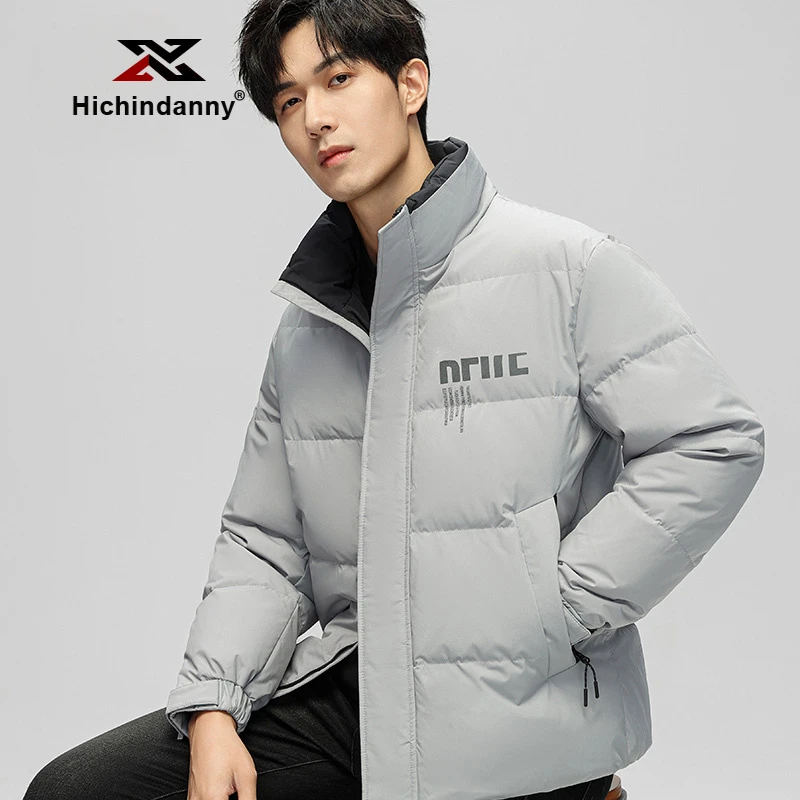HICHIN羽绒服男士冬季新款商务立领面包服短款加厚保暖休闲外套