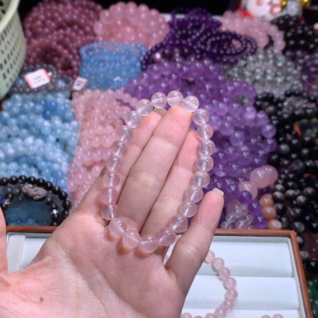 水晶手链未镶嵌酱****吃高品水透体马粉卡8+