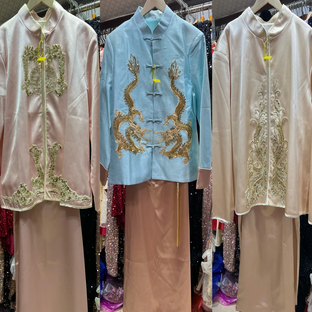 直播链接断码特价男士秀禾服中式新郎结婚礼服唐装汉服龙凤褂秀和