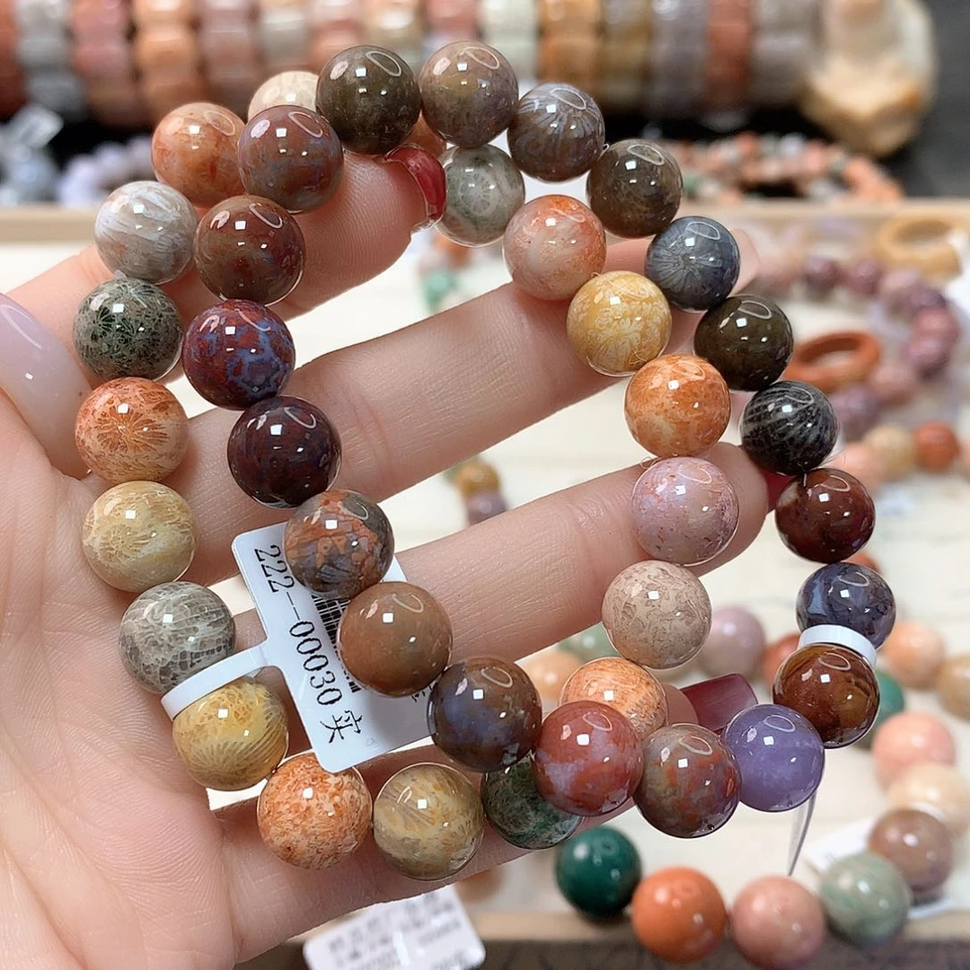 硅化珊瑚（珊瑚玉）手链未镶嵌莫*135