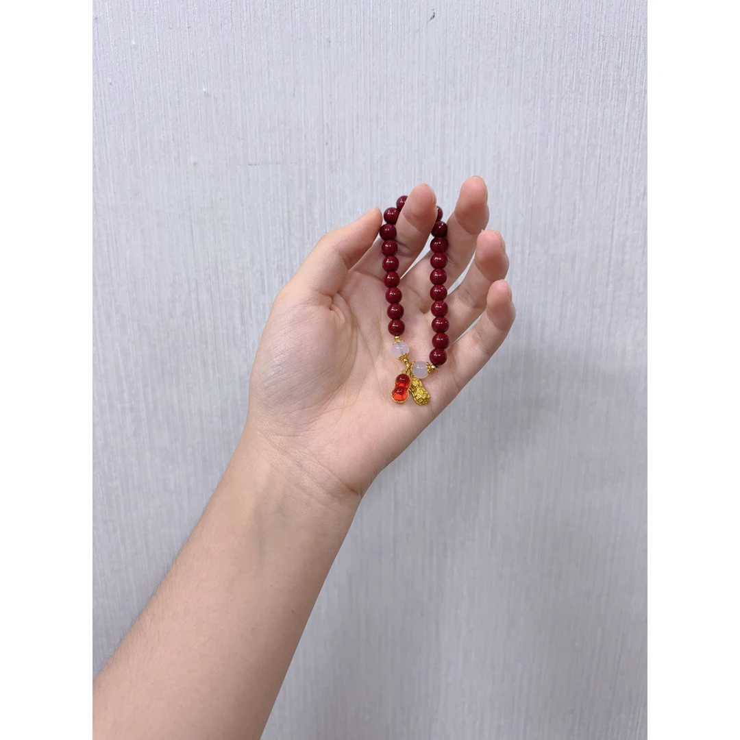 天然辰砂Z005好事发生朱砂单圈精美手串【无礼盒】