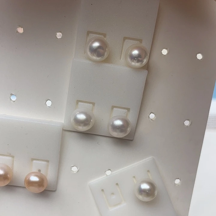 淡水珍珠银S925镶嵌项链卡8-9极光