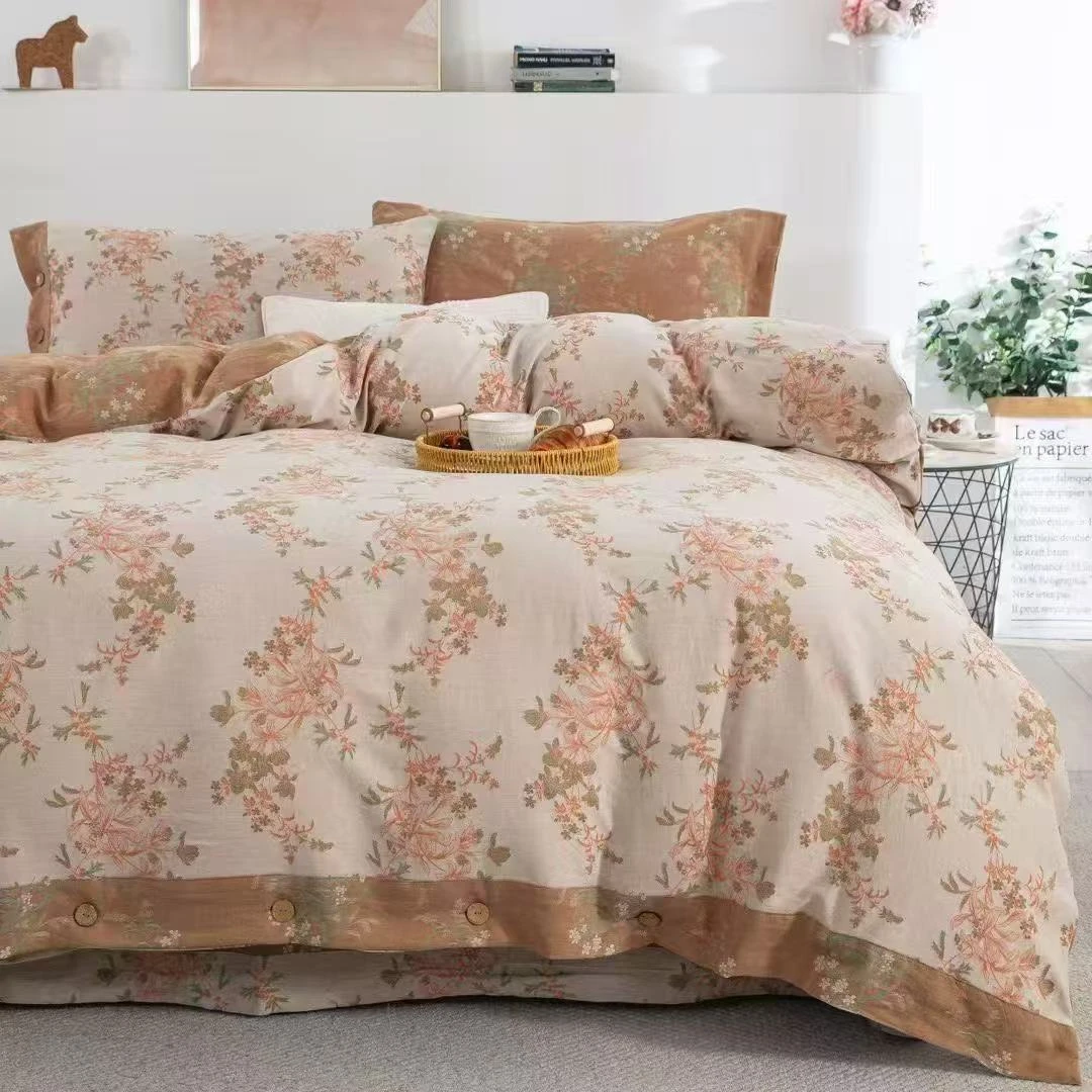 花开绽放-200×300cm双层纱被套加厚100%全棉被套母婴A类床上