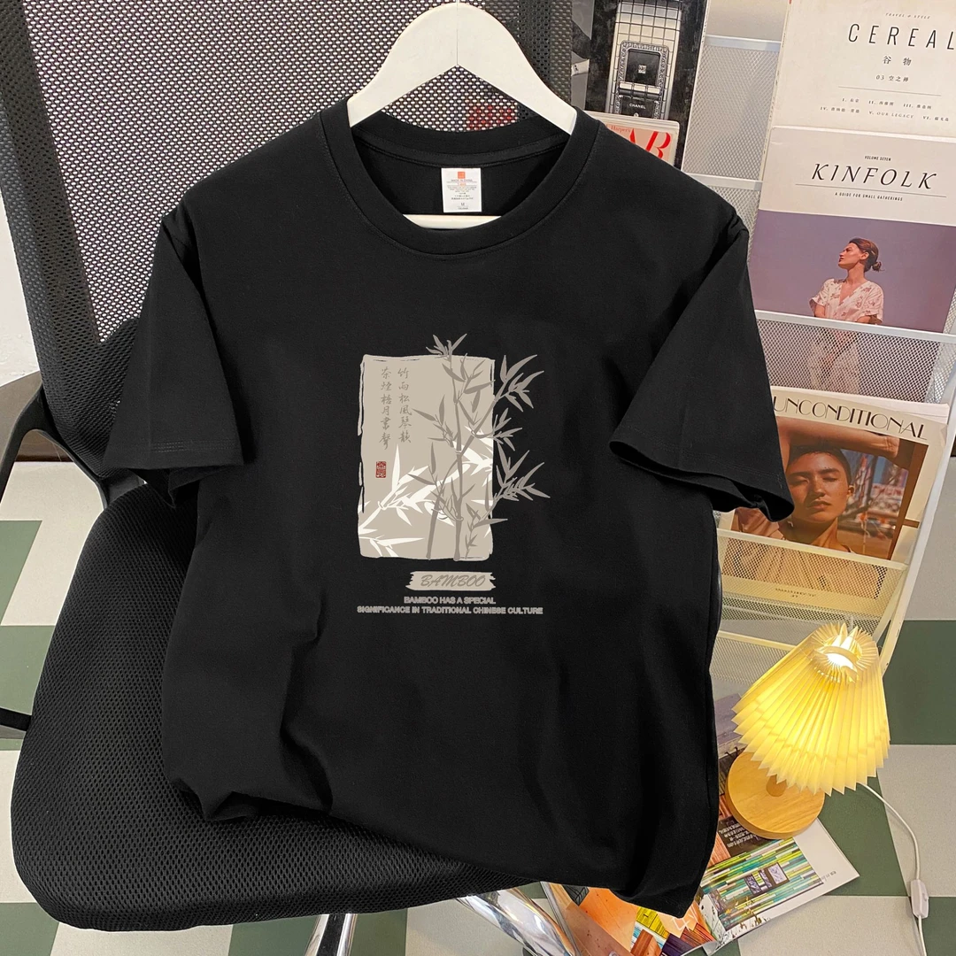 男士短袖t恤 宽松夏季新款休闲t恤时尚短袖高级感ins百搭潮流宽松