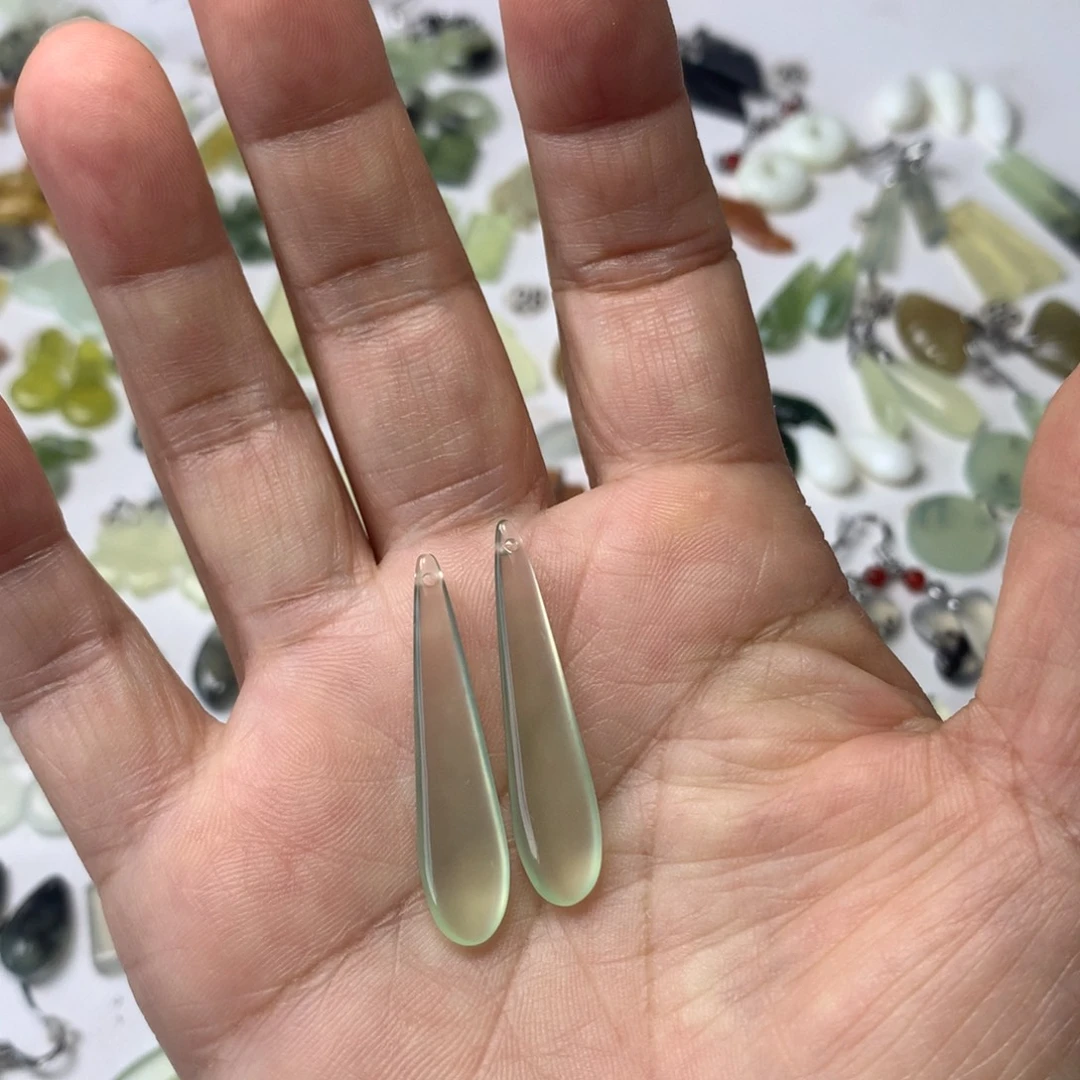 *****蛇纹石玉银S925镶嵌耳环