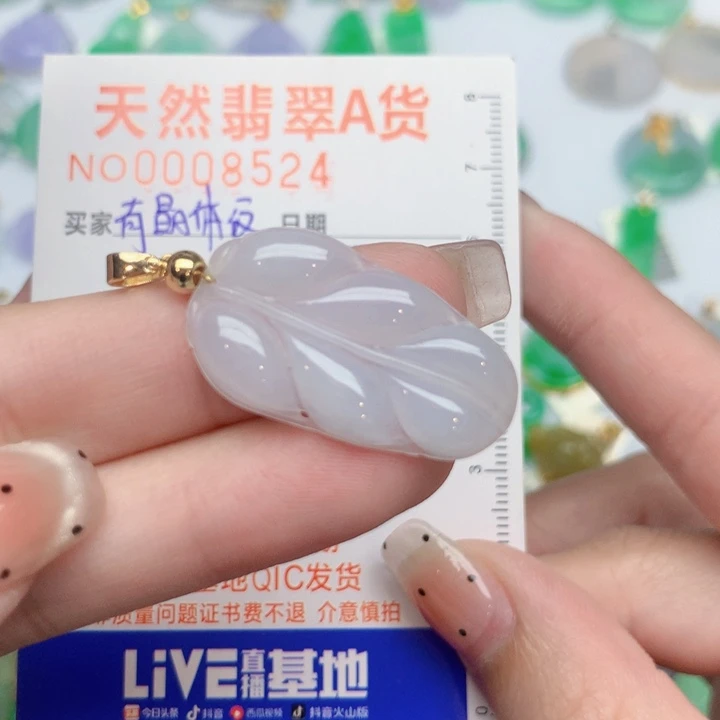 翡翠未镶嵌颈饰叶子