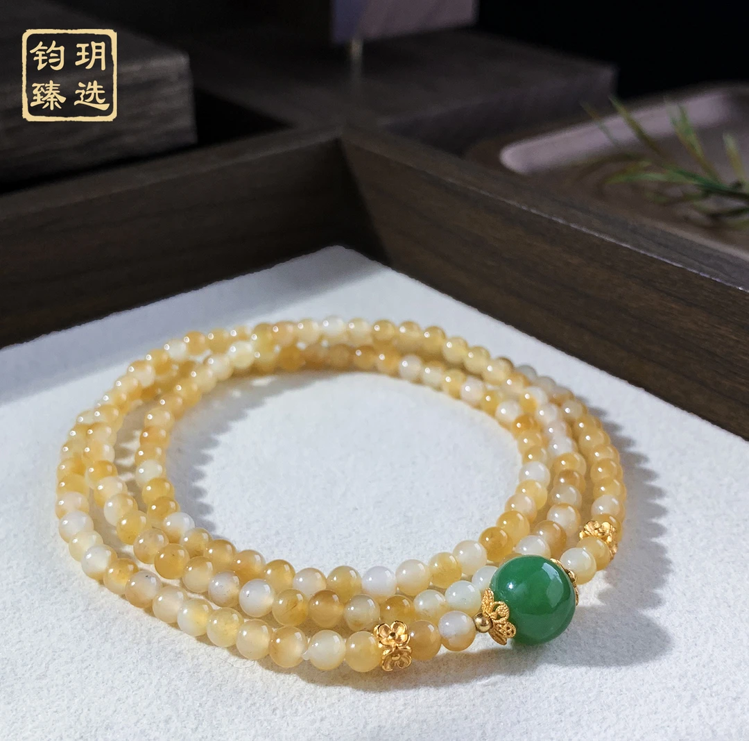 绿三金 · 糖白碧玉多用手串 | 多样性发一 AP0082