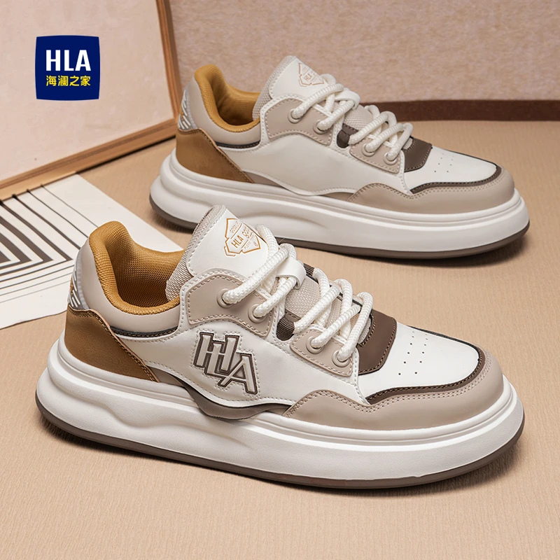 海澜之家鞋子男款2025秋季新款厚底增高运动小白鞋潮流休闲板鞋男