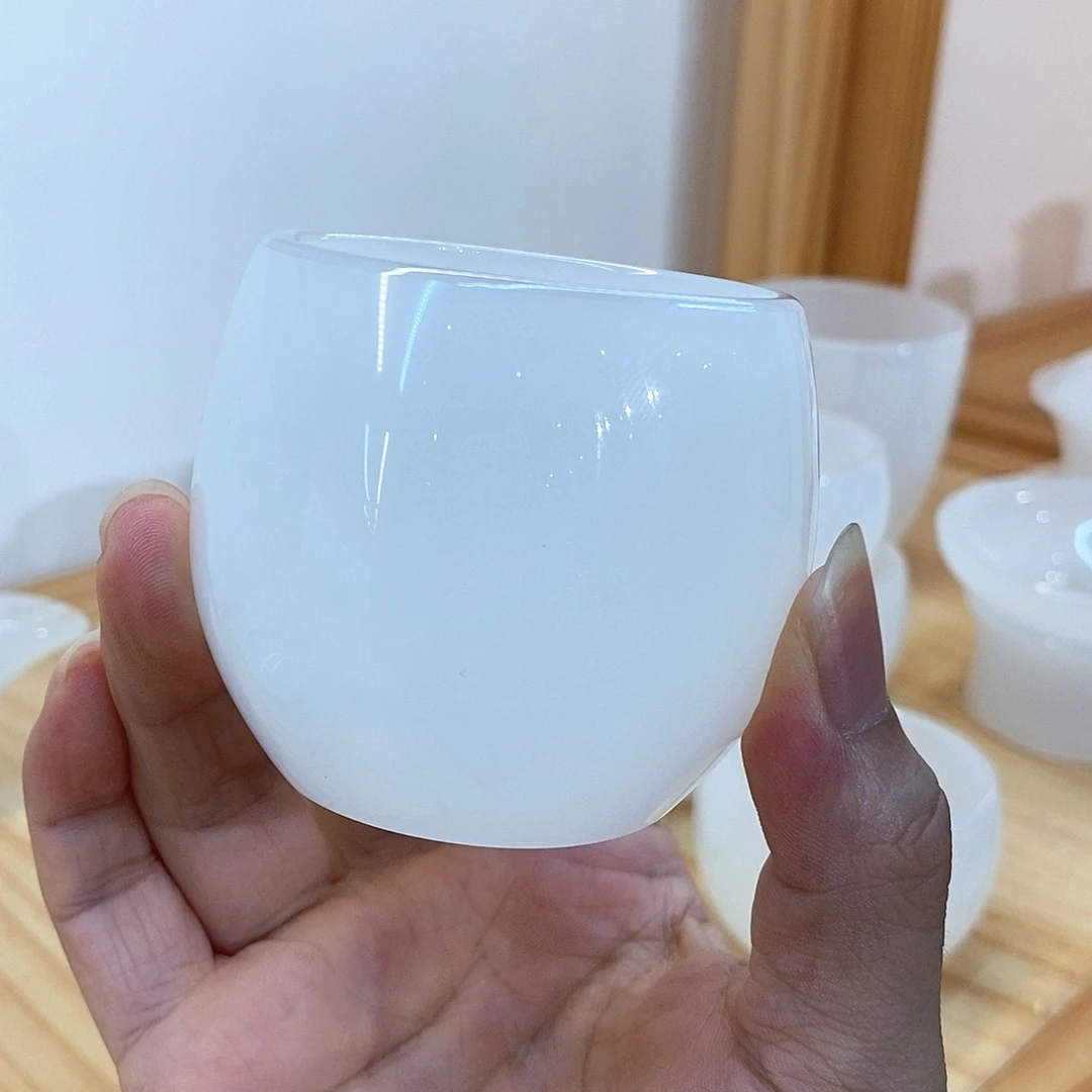 手工艺品琉璃白玉琉璃主人杯