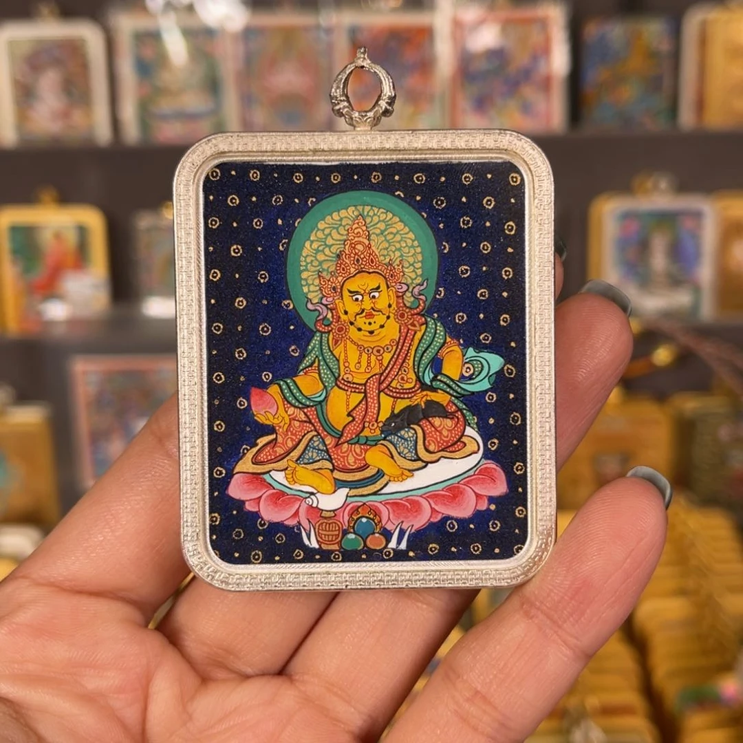 吊坠黄老爷青海热贡唐卡