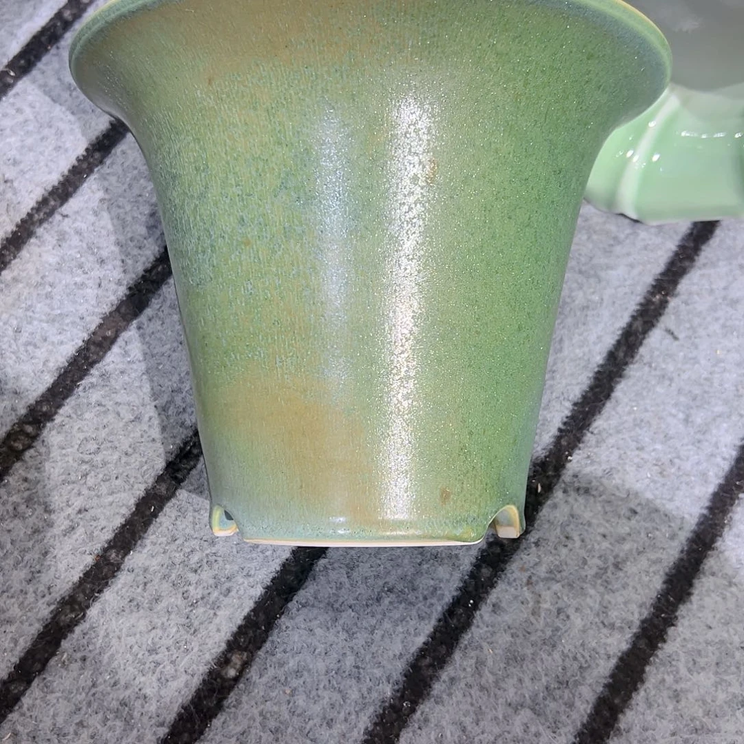 独***2景德镇陶瓷绿釉雅光陶瓷花器