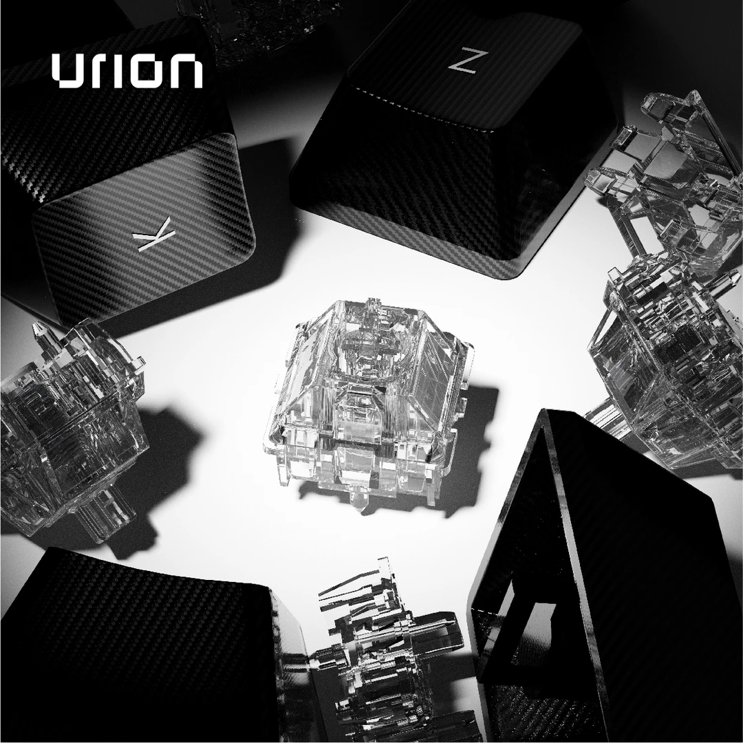 UR冰磁Extreme 22mm双段弹簧 独立双导光柱封底纯透明客制化磁轴