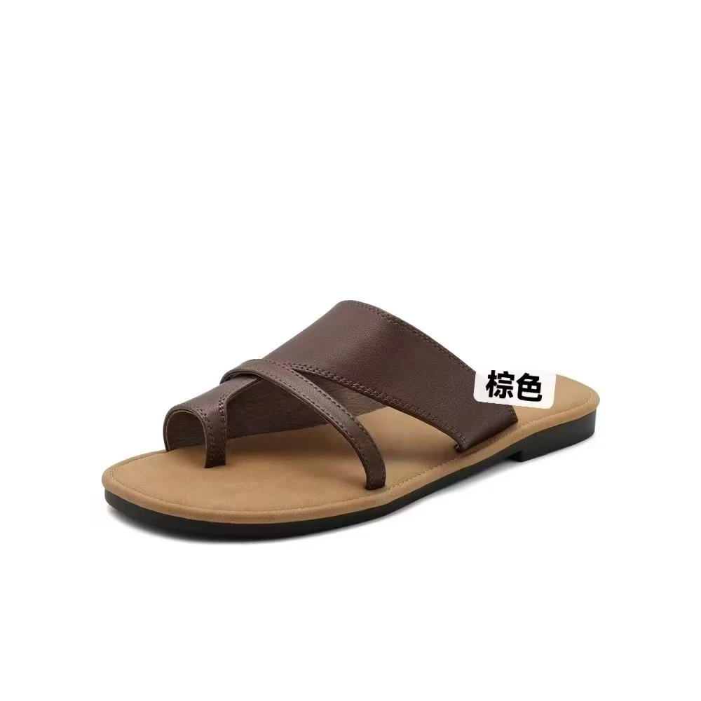 X2025-女士时尚高端皮拖鞋